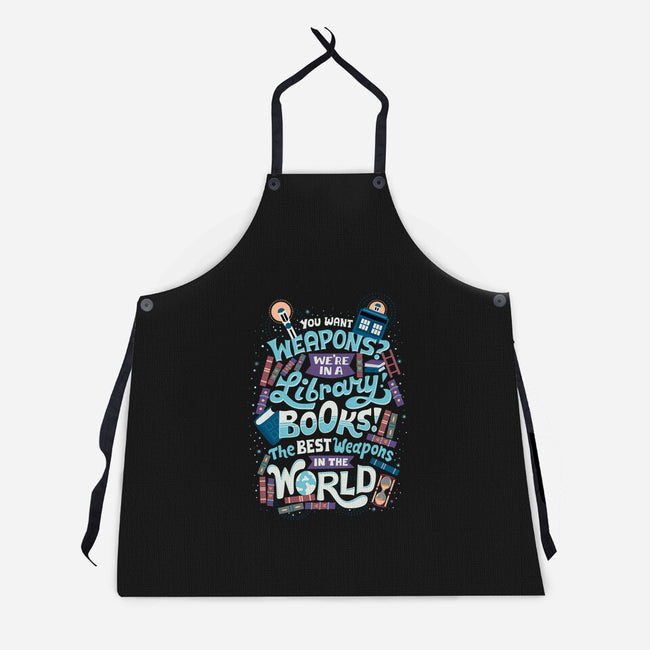 Books are the Best Weapons-unisex kitchen apron-risarodil