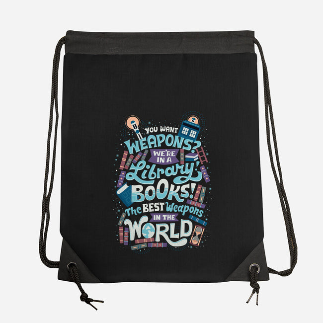 Books are the Best Weapons-none drawstring bag-risarodil