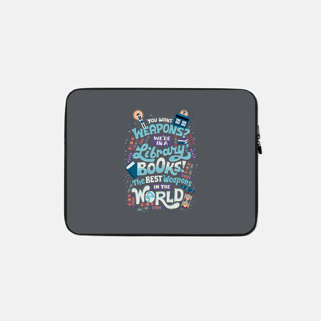 Books are the Best Weapons-none zippered laptop sleeve-risarodil