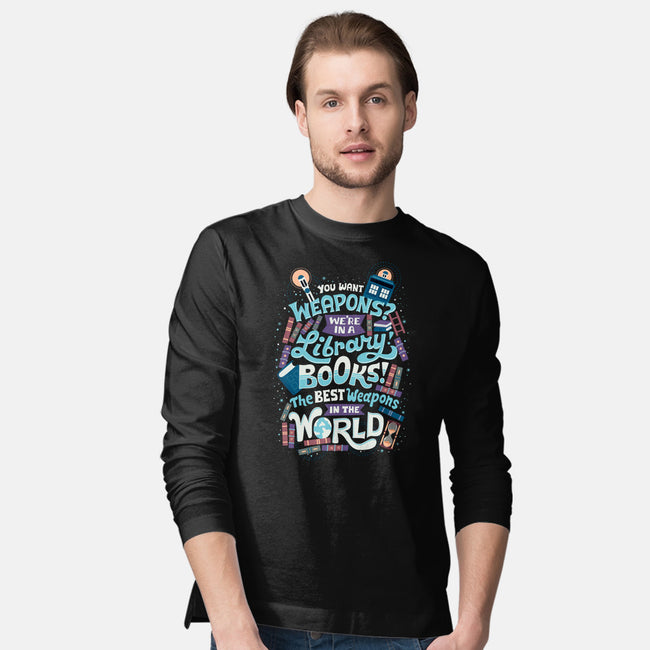 Books are the Best Weapons-mens long sleeved tee-risarodil