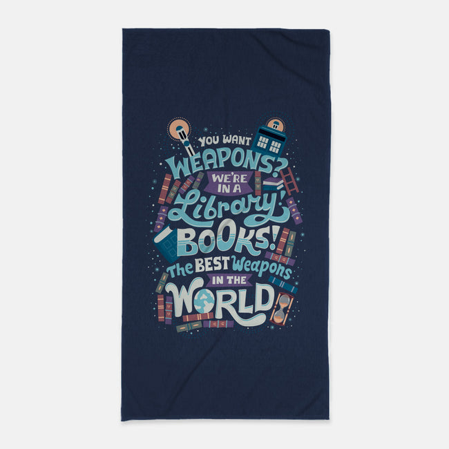 Books are the Best Weapons-none beach towel-risarodil