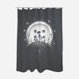 Behind The Door-none polyester shower curtain-ManuelDA