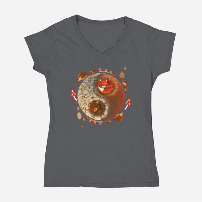 Autumnal-womens v-neck tee-Vallina84