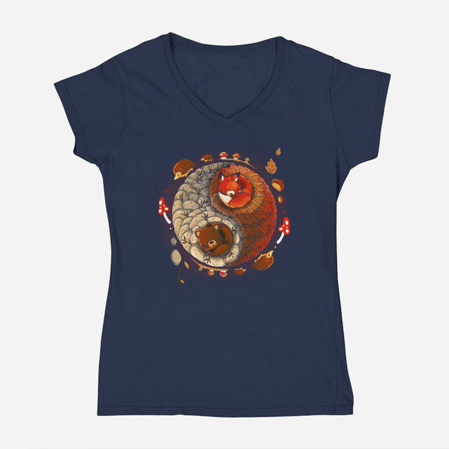Autumnal-womens v-neck tee-Vallina84