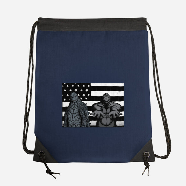 Monsteria-none drawstring bag-pigboom