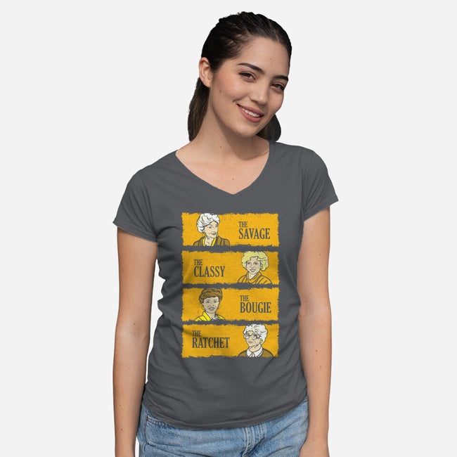 Golden Savages-womens v-neck tee-dalethesk8er