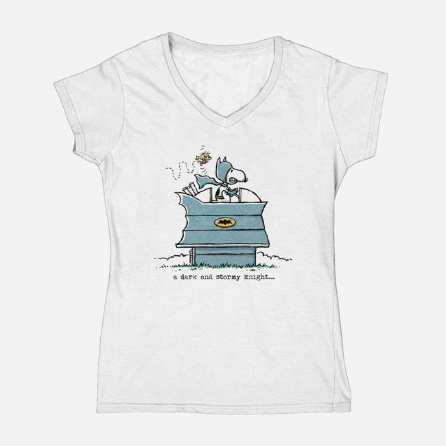 A Dark And Stormy Knight-womens v-neck tee-kg07