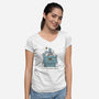 A Dark And Stormy Knight-womens v-neck tee-kg07
