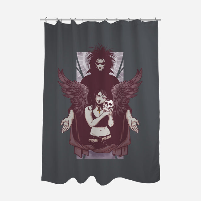 Death and Sandman-none polyester shower curtain-lucassilva