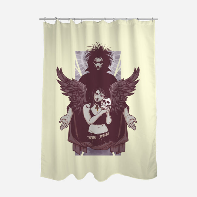 Death and Sandman-none polyester shower curtain-lucassilva