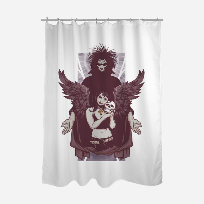 Death and Sandman-none polyester shower curtain-lucassilva