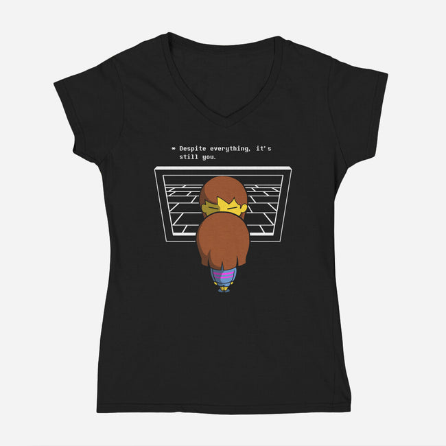 Despite Everything-womens v-neck tee-estudiofitas