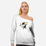 Banksy Crossing-womens off shoulder sweatshirt-theteenosaur