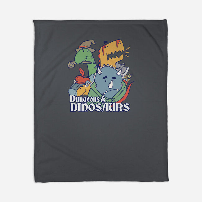 Dungeons and Dinosaurs-none fleece blanket-T33s4U