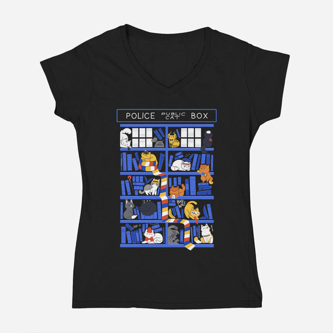 Library Box Who-womens v-neck tee-TaylorRoss1