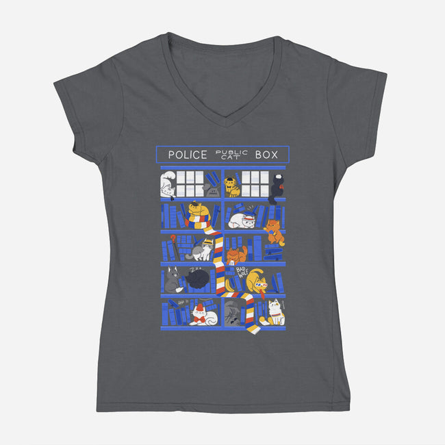 Library Box Who-womens v-neck tee-TaylorRoss1