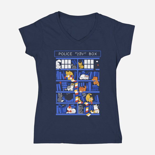 Library Box Who-womens v-neck tee-TaylorRoss1