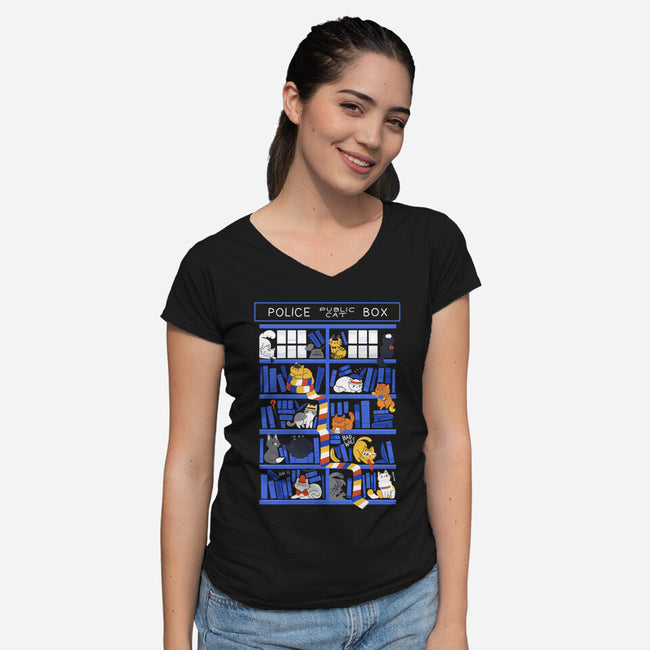 Library Box Who-womens v-neck tee-TaylorRoss1