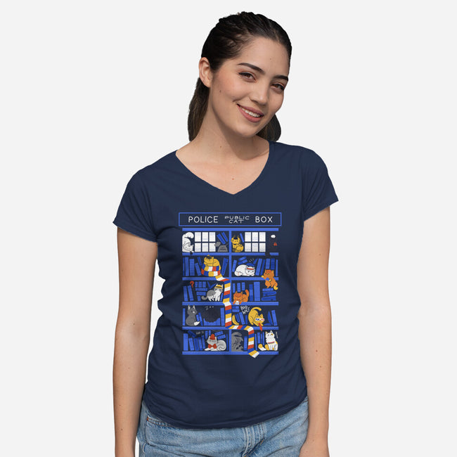Library Box Who-womens v-neck tee-TaylorRoss1