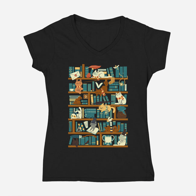 Library Magic School-womens v-neck tee-TaylorRoss1
