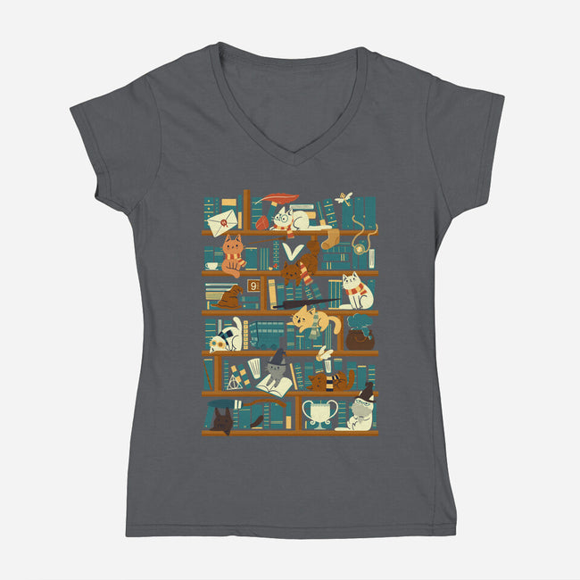 Library Magic School-womens v-neck tee-TaylorRoss1