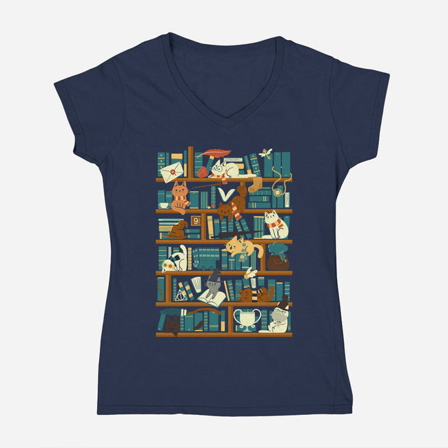 Library Magic School-womens v-neck tee-TaylorRoss1