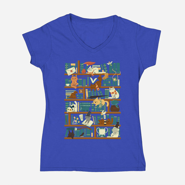 Library Magic School-womens v-neck tee-TaylorRoss1