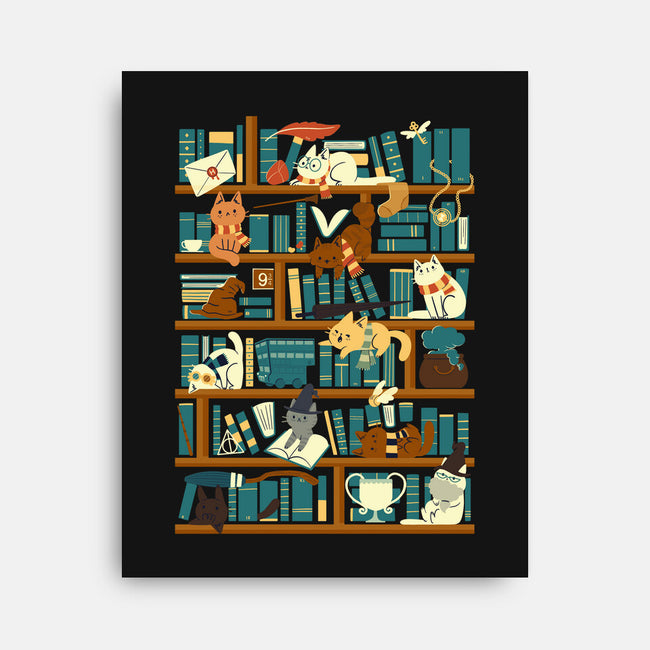 Library Magic School-none stretched canvas-TaylorRoss1