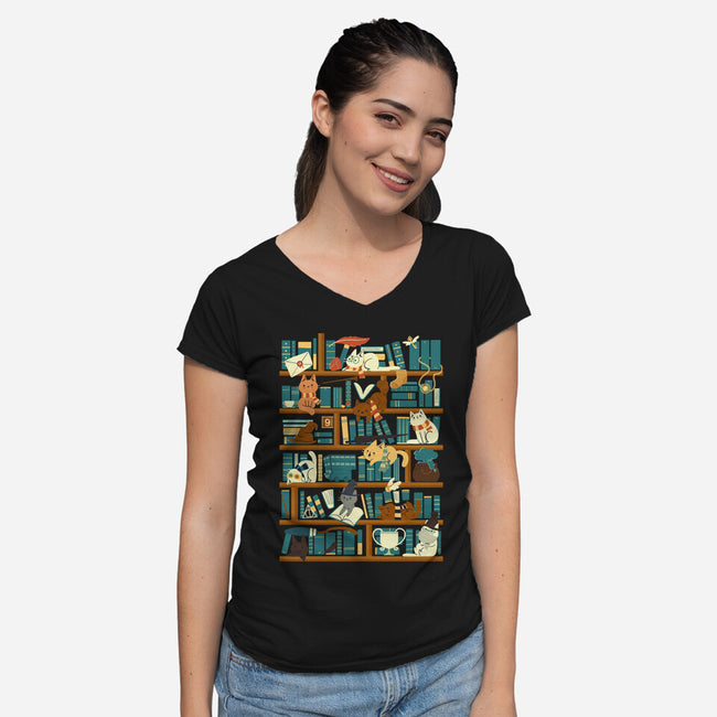 Library Magic School-womens v-neck tee-TaylorRoss1