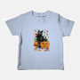 Cat Leaves and Pumpkins-baby basic tee-DrMonekers