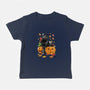 Cat Leaves and Pumpkins-baby basic tee-DrMonekers