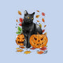 Cat Leaves and Pumpkins-none drawstring bag-DrMonekers