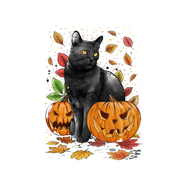 Cat Leaves and Pumpkins-unisex baseball tee-DrMonekers