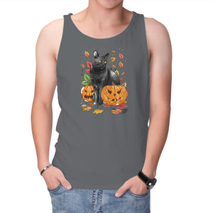 Cat Leaves and Pumpkins