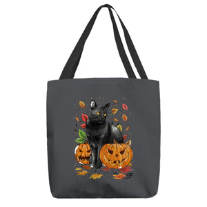 Cat Leaves and Pumpkins
