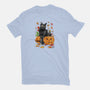 Cat Leaves and Pumpkins-mens basic tee-DrMonekers