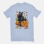 Cat Leaves and Pumpkins-unisex basic tee-DrMonekers