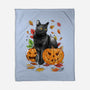 Cat Leaves and Pumpkins-none fleece blanket-DrMonekers