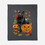 Cat Leaves and Pumpkins-none fleece blanket-DrMonekers