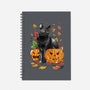 Cat Leaves and Pumpkins-none dot grid notebook-DrMonekers