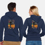 Cat Leaves and Pumpkins-unisex zip-up sweatshirt-DrMonekers