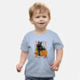 Cat Leaves and Pumpkins-baby basic tee-DrMonekers