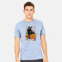 Cat Leaves and Pumpkins-mens heavyweight tee-DrMonekers