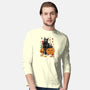 Cat Leaves and Pumpkins-mens long sleeved tee-DrMonekers