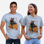 Cat Leaves and Pumpkins-unisex basic tee-DrMonekers