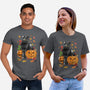 Cat Leaves and Pumpkins-unisex basic tee-DrMonekers
