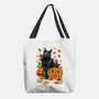 Cat Leaves and Pumpkins-none basic tote-DrMonekers