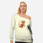 Cozy Fox Fall-womens off shoulder sweatshirt-DoOomcat