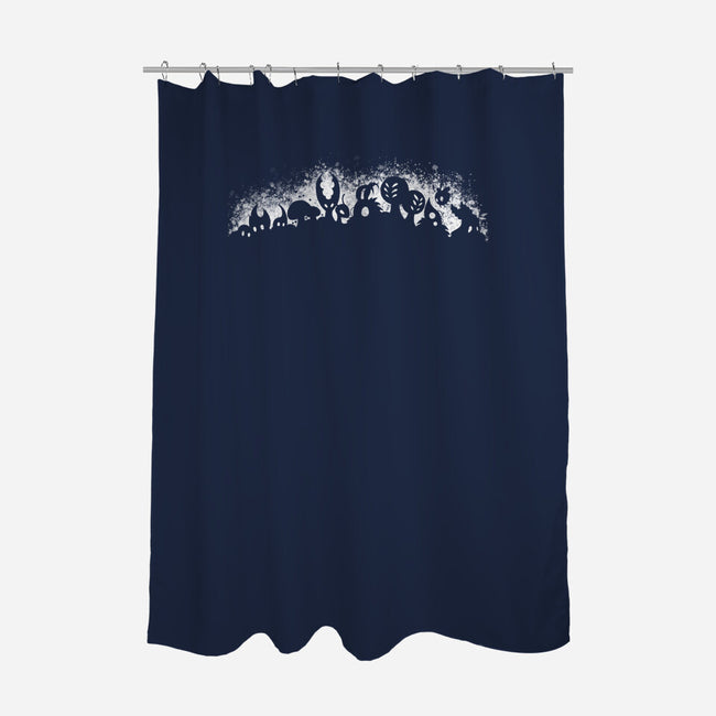 Hallownest-none polyester shower curtain-Phi