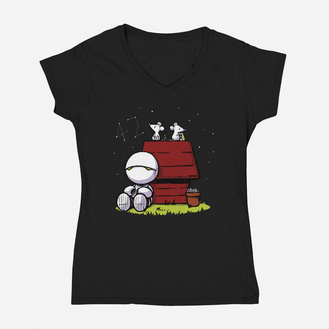Marvin Peanuts-womens v-neck tee-BlancaVidal